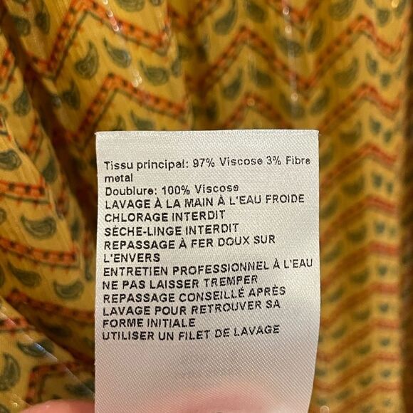 EUC BA&SH Wanda Metallic Herringbone Print Maxi Dress Size M - Picture 12 of 13